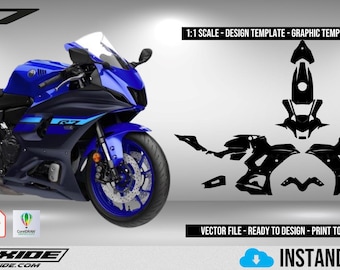 YAMAHA R7 Gen1 2022-2025 Scale Template - Design Vector Digital ...