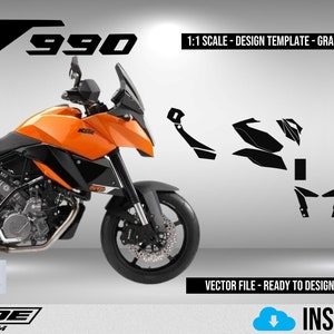 KTM SMT 990 1.1 Skala Vorlage - Design Vektor Digitaler Download Voll Moto Motorrad Grafik Aufkleber Lackschutz