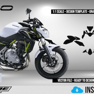 Kawasaki Z 650 2017 1.1 Scale Template - Design Vector Digital Download Full Moto Motorcycle Graphics Decals Paint Protection