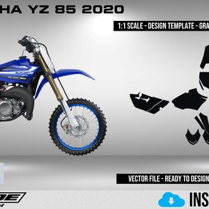 2020 YAMAHA YZ 85 1.1 Scale Template - Design Vector Digital Download Full Mx Moto Cross Motocross Motorcycle Graphics Decals