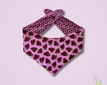 Dog Bandana - Purple Grapes & Flowers