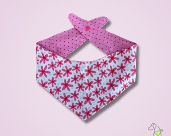 Dog Bandana - Pink Flowers & Dots