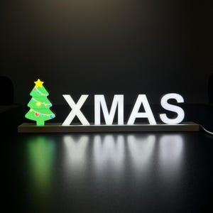 LED Christmas decoration, 4.7 inch, Light Up Magnetic Letters,  Illuminated Christmas decor, Unique Christmas decor, Custom LED Letters