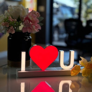 Letras magnéticas de LED "Eu te amo" - Presente personalizado com iluminação para a mãe - Decoração perfeita para o Dia das Mães ou surpresa personalizada - Ilumina