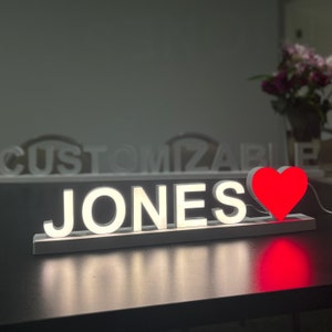 Magnetic LED Letters, Personalized Letters, Wedding Light up Letters, Marquee Light, LED Letters, 3.7 Inch LED Letters, Customizable Gift