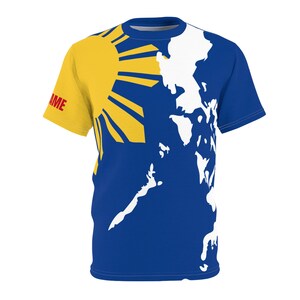 Philippine Sun Map Tee | Unisex Cut & Sew T-Shirt, Sommer-Stil, Reisekleidung, philippinischer Stolz, Geschenkidee, lässiges Outfit