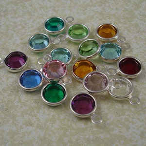 Swarovski Crystals Birthstones Charm - Flat stones - Add On