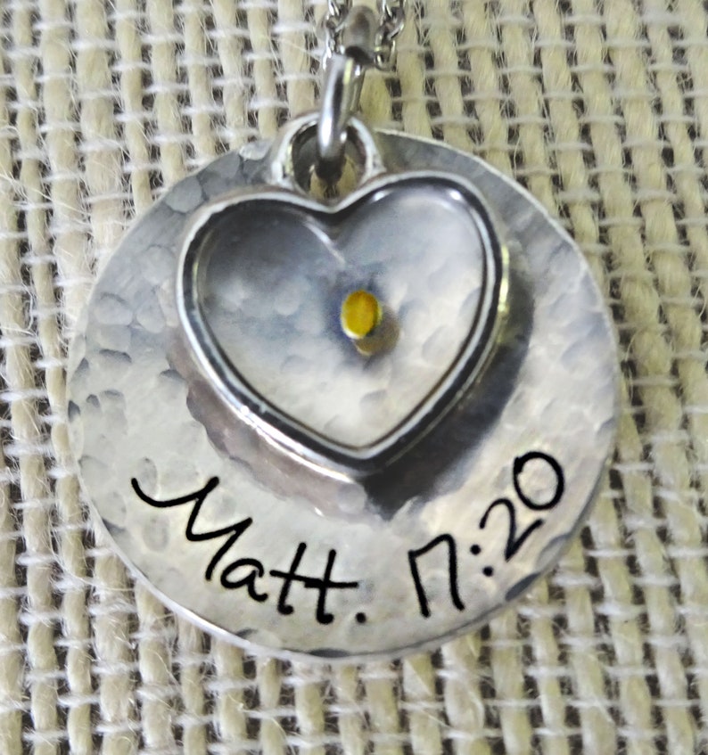 Faith Mustard Seed Necklace Mustard Seed Charm Sterling Etsy