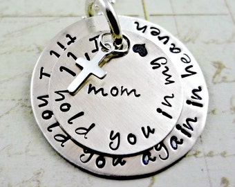 Memorial Remembrance Necklace I'll Yold You In My Heart -  Hand Stamped - Baby  Mom Dad Spouse Friend - Death Miscarriage