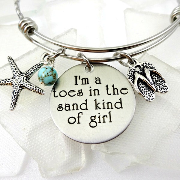 Toes In the Sand Kind of Girl Beach Necklace or Bracelet- Cruise Jewelry - Ocean - Beach Lover