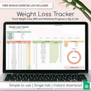 Gewichtsverliestracker voor Google Spreadsheets, dagelijks/wekelijks weegschema, gezondheidslogboek, spreadsheet voor vetverliesplanner, trainings- en gewichtsdagboek