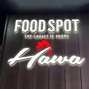 Letrero comercial personalizado, letrero de acrílico 3D con iluminación frontal, letras de canal, letrero de escaparate para exteriores, letrero retroiluminado de metal, letrero de restaurante, letrero con logotipo