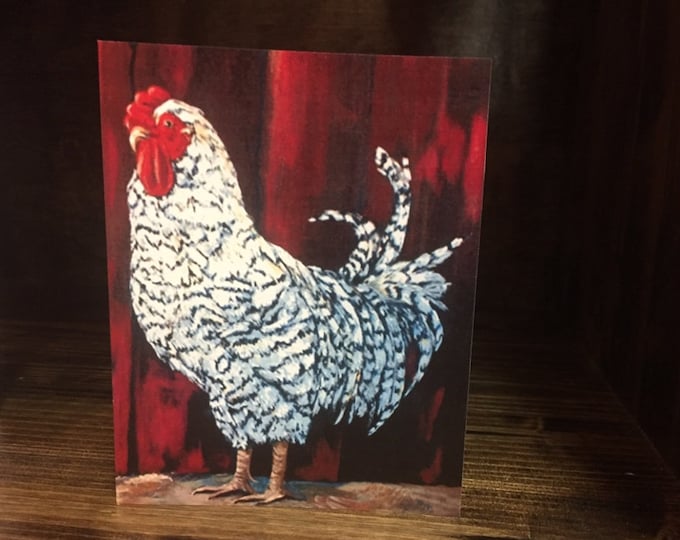 Speckled Rooster Fine Art Print and Blank Note Cards a great art print for farm house decor