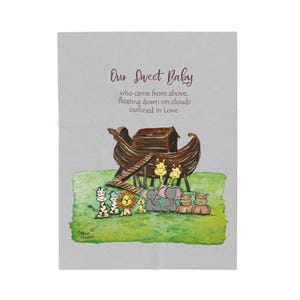 Our Sweet Baby a Noah&#39;s Ark DesignVelveteen Plush Blanket