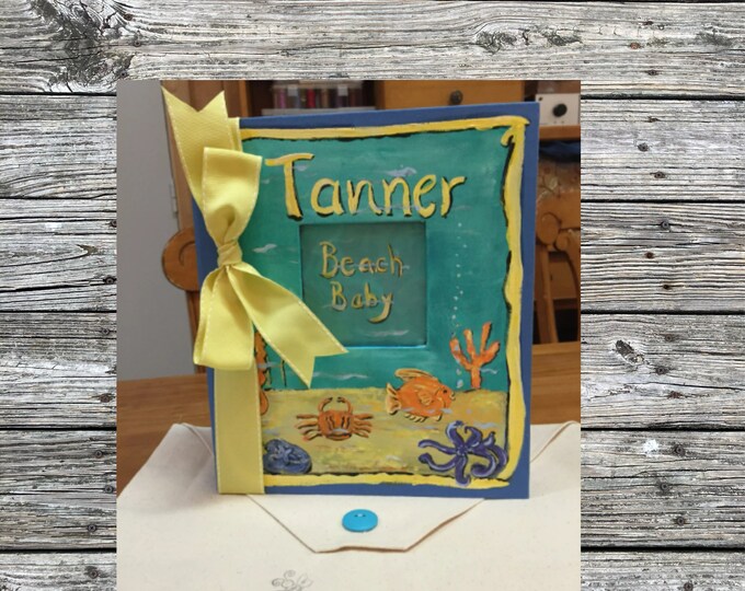 Little Beach Baby Baby Memory Book in Yellows and Blues