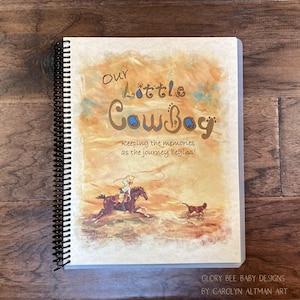Calf Roper Cowboy Baby Memory Keepsake Book Spiral Bound | A Personalized Gift for Your Newborn Baby