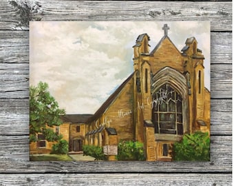 First United Methodist Church in Vernon Texas Framed Art Print | FUMC Art Greeting Cards Blank Inside