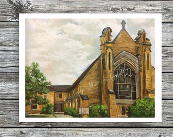 First United Methodist Church in Vernon Texas Framed Art Print | FUMC Art Greeting Cards Blank Inside