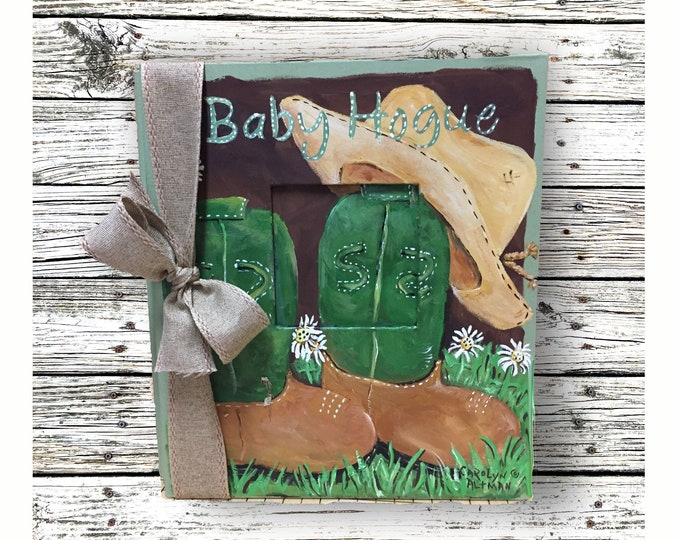 Cowboy Baby Memory Book in Greens and Browns