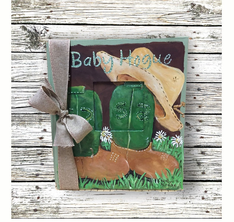 Cowboy Baby Memory Book in Greens and Browns Etsy