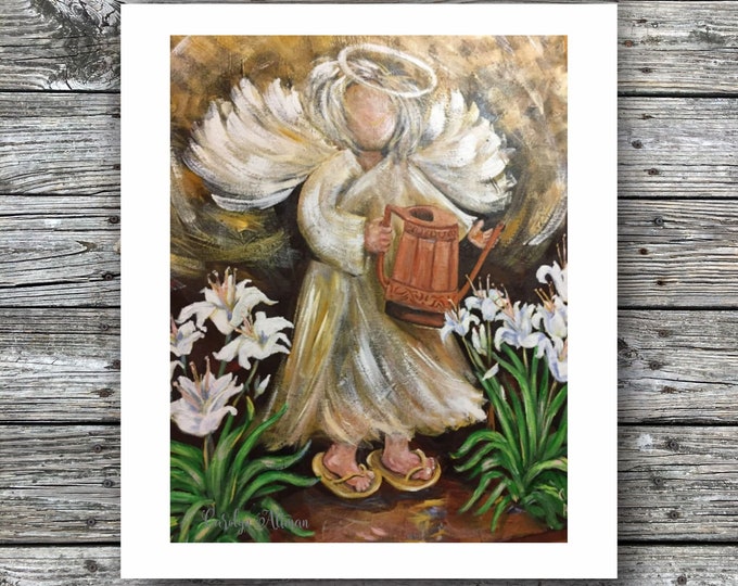 Consider the Lilies Angel Note Cards and Art Prints | Easter Painting | Artist Carolyn Altman