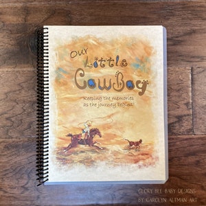 Calf Roper Cowboy Baby Memory Keepsake Book Spiral Bound | A Personalized Gift for Your Newborn Baby