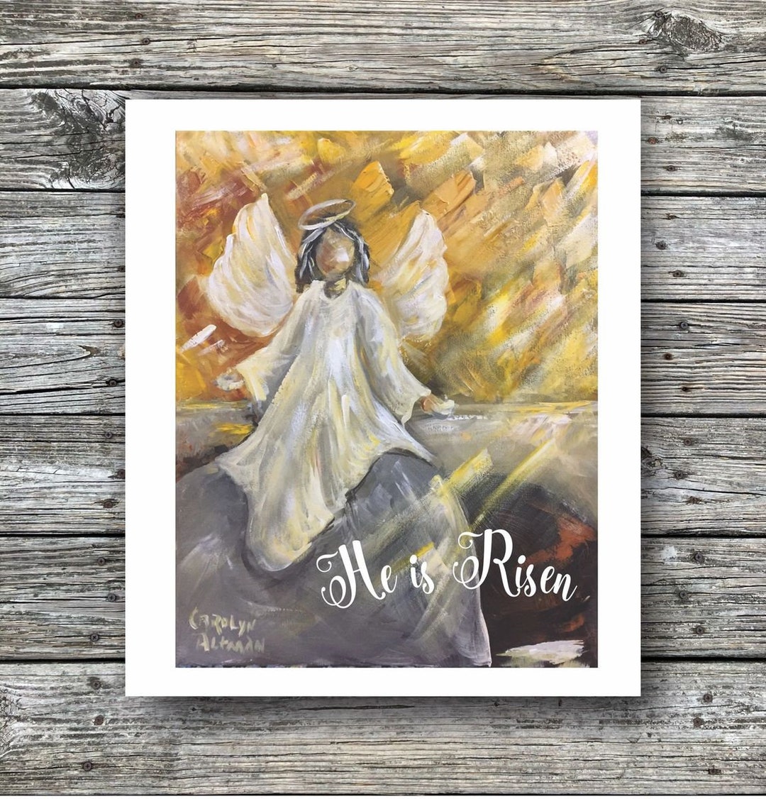 He is Risen Angel Note Cards: Easter Sunrise Art Print - Etsy