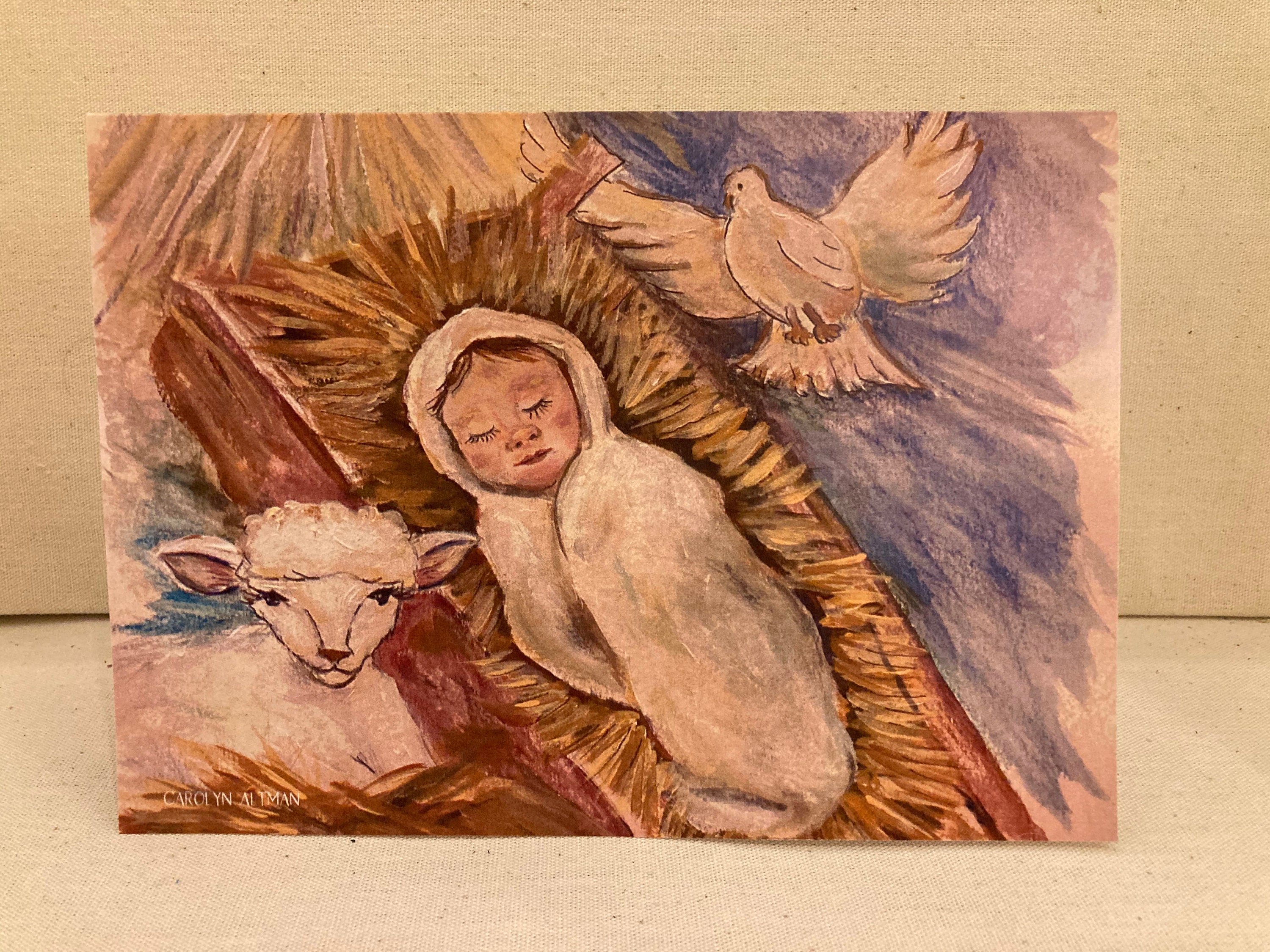 Jesus the Lamb of God Christmas Card Baby Jesus Print Folded | Etsy