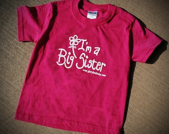 Big Sister T-Shirt, hot pink tee, little girl tee shirt, big sister, design by Carolyn Altman