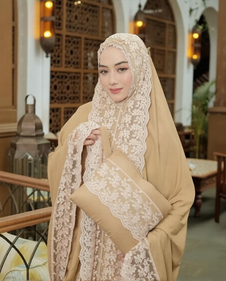 Comfort Elegance One Set Praying Dress Laces - Muslim Prayer Clothes Indonesian Local Production