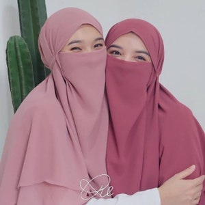 Beautiful Instant Khimar Niqab Two Layers - Indonesian Local Production