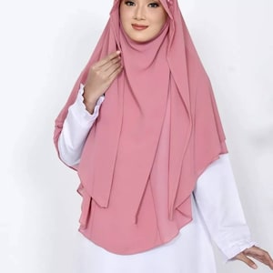 Beautiful Instant Khimar Niqab with Flower Accent - Indonesian Local Production