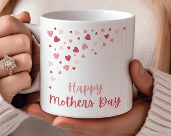 Glad mors dag-kaffemugg: Rött hjärta-motiv