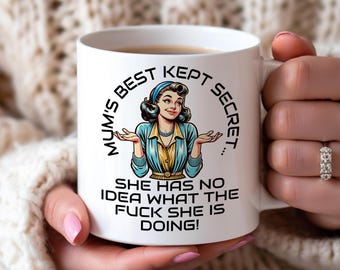 Rolig kaffemugg för mammor, perfekt present till mors dag, födelsedagspresentmugg, julklapp till mammor, humoristisk kaffekopp, unik köksdekor