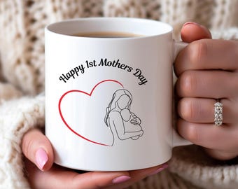 Hjärtlig mors dag-mugg: Minnessake till nybliven mamma