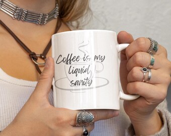 Kaffe är min flytande förnuftmugg - rolig kaffeälskare-gåva