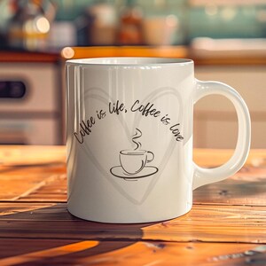 Coffee is life Coffee is love, 11oz Mug, Funny Mugs, Funny Gift, Coffee Mug, Mug Gift, Coffee Lover Gift, Christmas Present, Birthday Gift