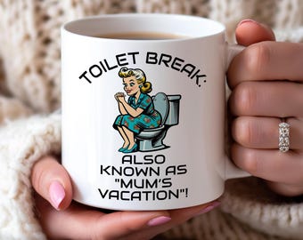 Rolig toalettpaus-mugg för mamma, humoristisk kaffekopp, mors dag-present, födelsedagspresentmugg, julklapp till mammor, unik köksdekor