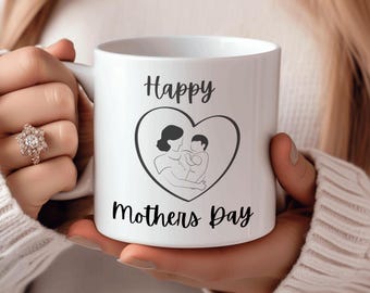 Mors dag-kaffemugg: Hjärtdesign, present till mamma