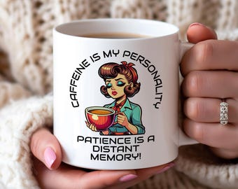 Koffeinpersonlighetsmugg: Rolig kaffeälskarepresent