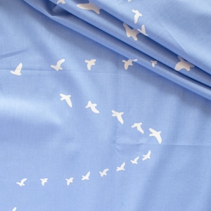 Flight Cornflower Blue Organic Cotton Poplin