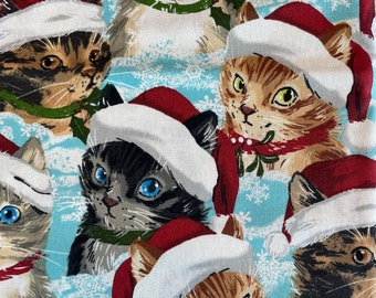 Kitty Christmas 1/2 Yard Quilting Cotton