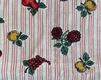 Vintage Tablecloth Fruit Fabric 36x48 Inches