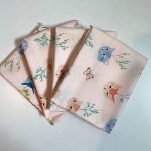 Fat Quarter Kitty Garden Organic Cotton Poplin