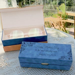 Personalized Double Layer Glasses Case, Custom Cork Eyewear Holder, Dual Compartment Sunglasses Box, Soft Travel Glasses Organizer Pouch