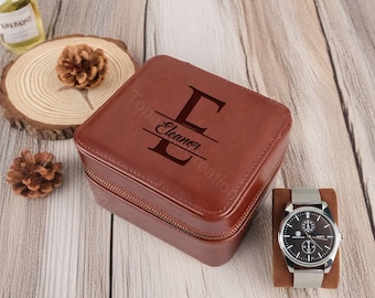 Custom Groomsmen Watch Boxes, Engraved Watch Storage Boxes, Personalized Watch Boxes, Travel Accessories Boxes, Christmas Gifts for Men