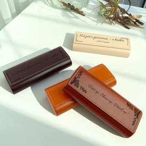 Personalized Double Layer Glasses Case, Custom Cork Eyewear Holder, Dual Compartment Sunglasses Box, Soft Travel Glasses Organizer Pouch