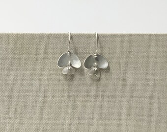 Charlotte tiny dangling dainty earrings, cute modern and delicate | Small aesthetic earrings, cool contemporary design, minimalist earrings