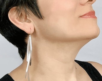 Long Tassel Earrings for a ladies night | Aesthetic Trendy Jewelry | Fashion Bridal Earrings | Big Fringe Earrings for girlfriend gift