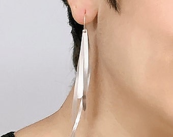 Long Tassel Earrings for a ladies night | Long Aesthetic Earrings for girlfriend gift | Fashion Bridal Earrings | Big Trendy Fringe Earrings
